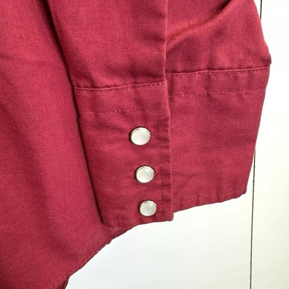 Vintage Bar M Rancher Shirt Mens Size Large Red Western Pearl Snap Rockabilly - Picture 3 of 5